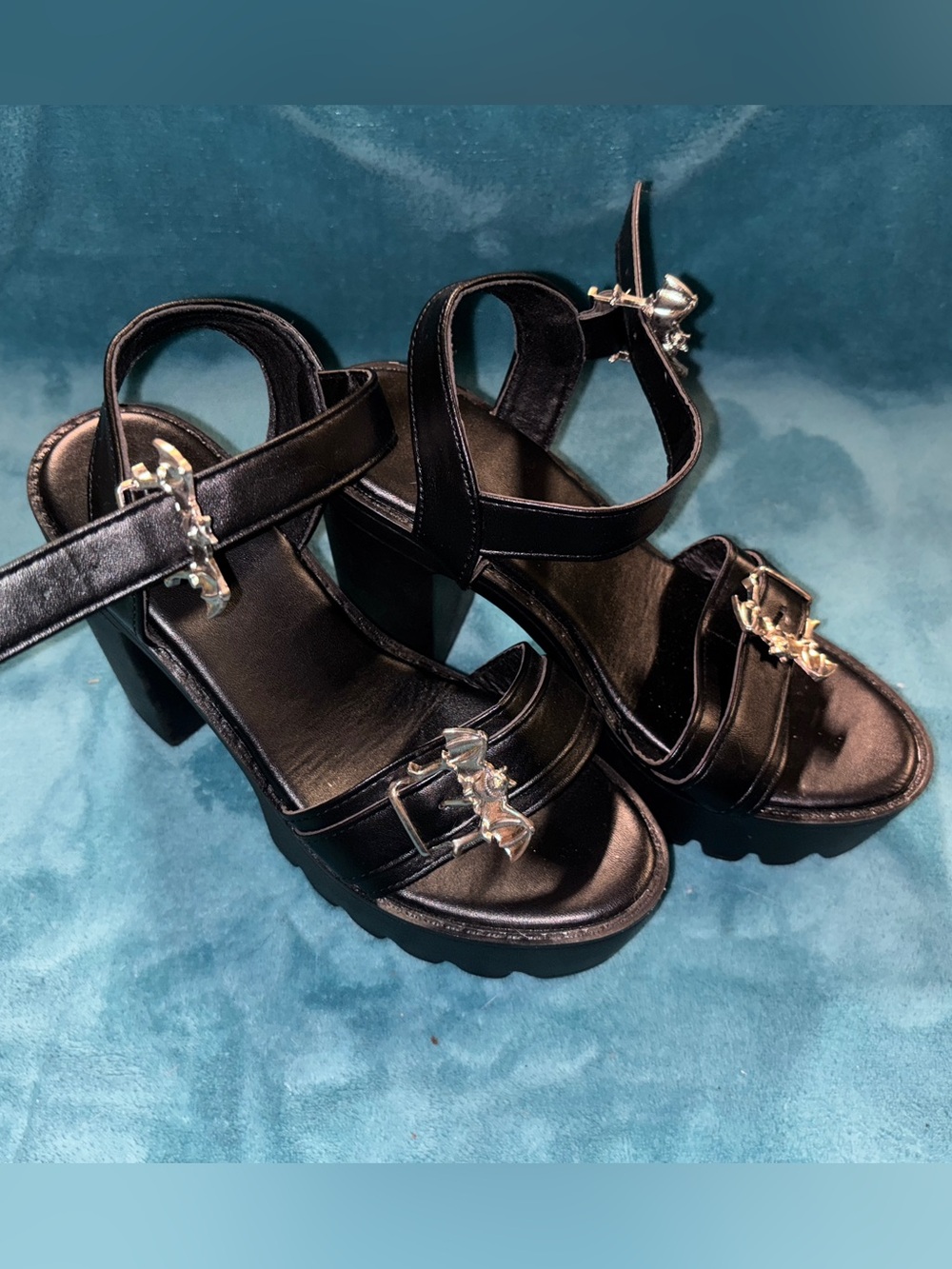 Goth Bat Chunky Heels | Size EU 37 (US 6.5–7)